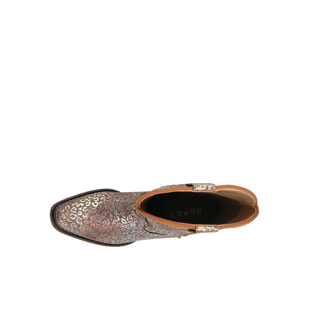 Riley Glitter Leopard Snip Toe Cowboy Boots (Little Kid) - Image 4