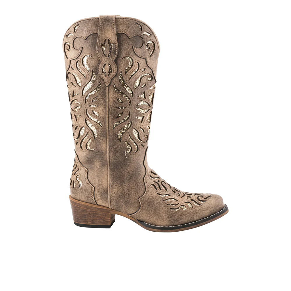 Riley Glitz Glitter Underlay Snip Toe Cowboy Boots