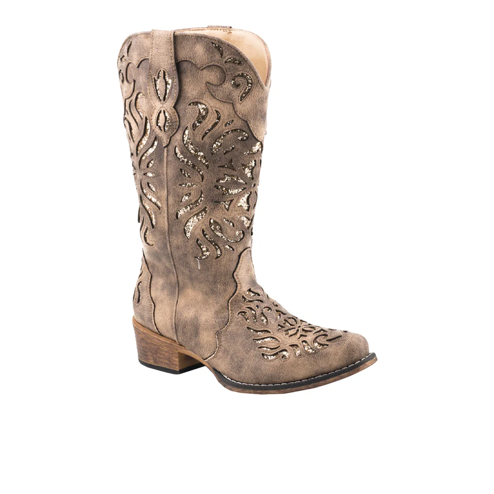 Riley Glitz Glitter Underlay Snip Toe Cowboy Boots - Image 2