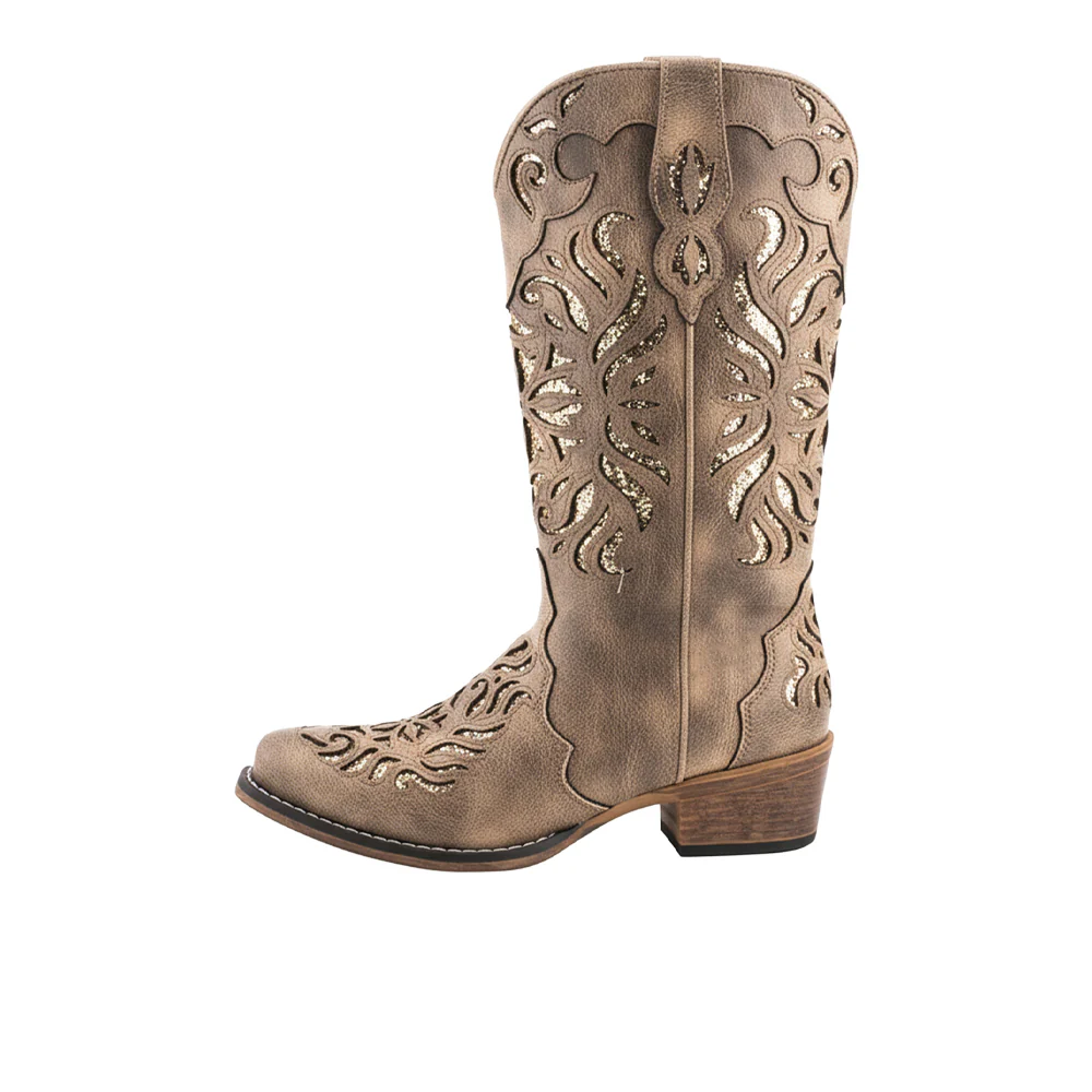 Riley Glitz Glitter Underlay Snip Toe Cowboy Boots - Image 3