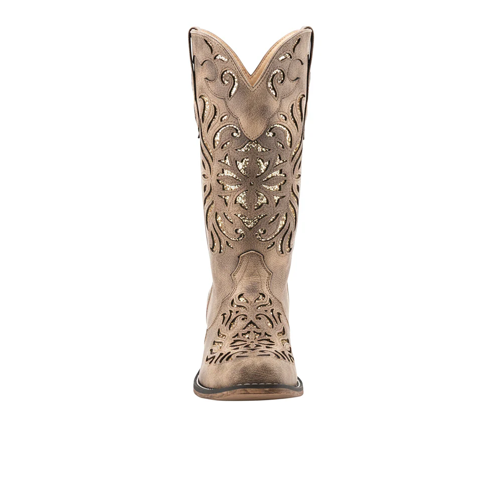 Riley Glitz Glitter Underlay Snip Toe Cowboy Boots - Image 4