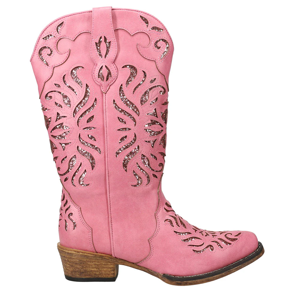 Riley Glitz Glitter Underlay Snip Toe Cowboy Boots