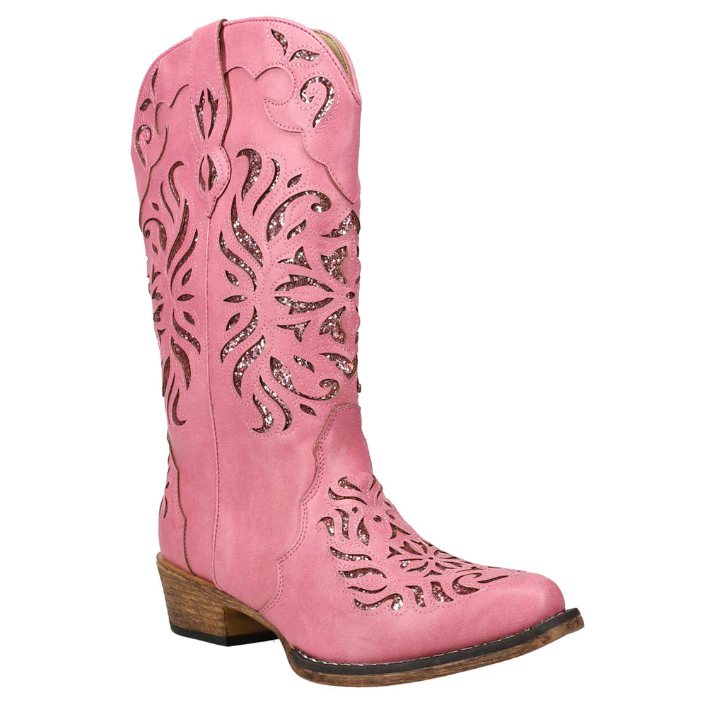 Riley Glitz Glitter Underlay Snip Toe Cowboy Boots - Image 2