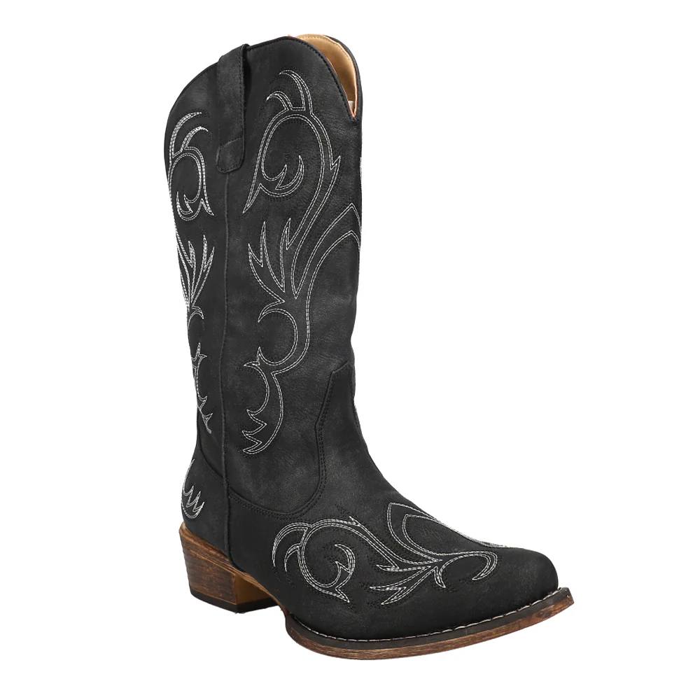 Riley Embroidered Snip Toe Cowboy Boots - Image 2