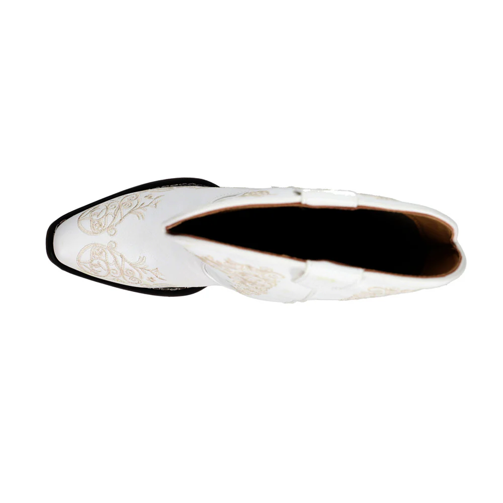 Riley Scroll Embroidered Snip Toe Cowboy Boots - Image 4