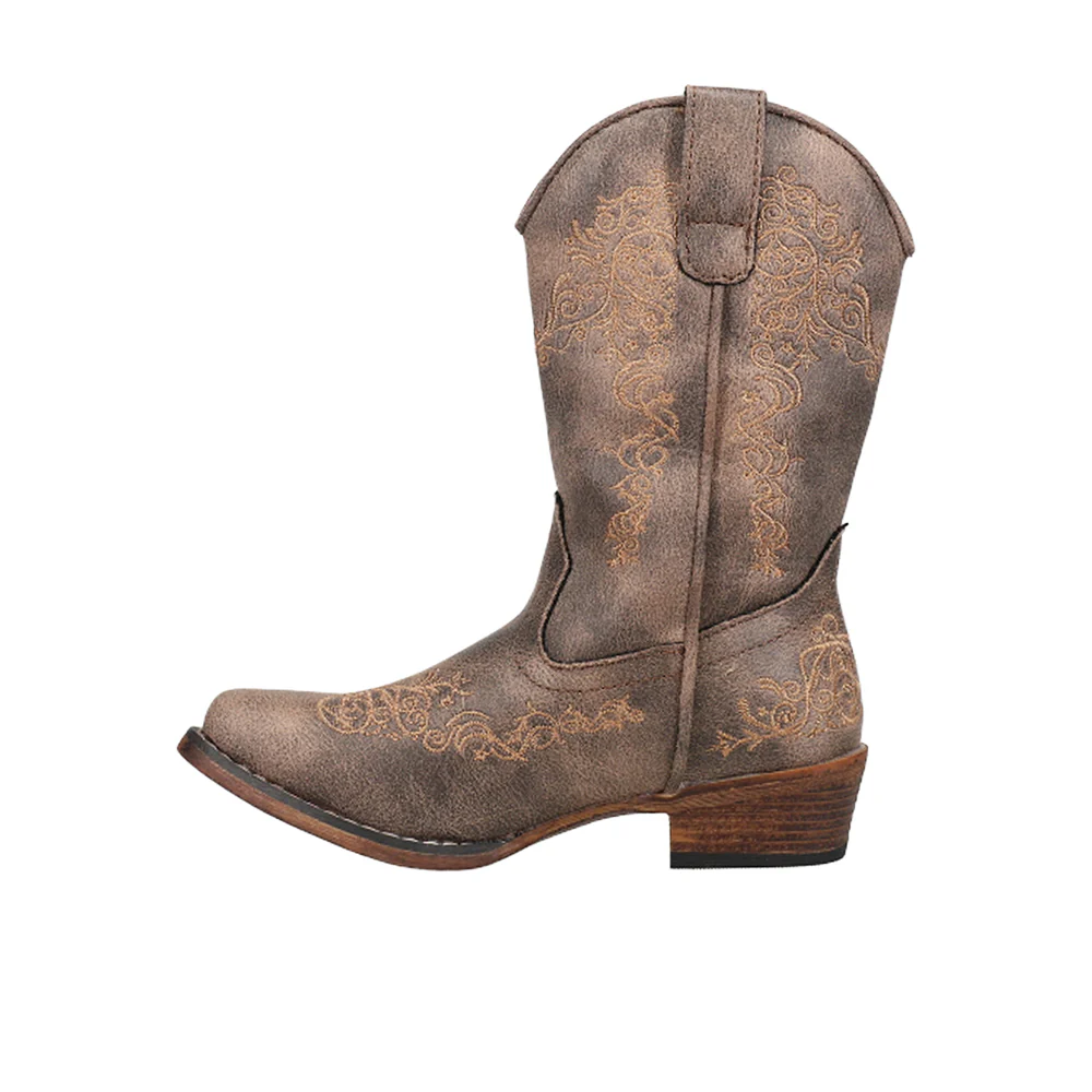 Riley Scroll Snip Toe Cowboy Boots (Little Kid) - Image 3