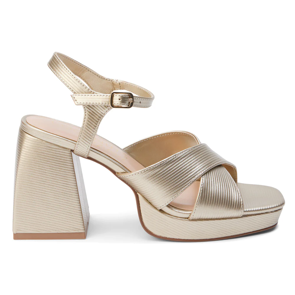 Robin Metallic Ankle Strap Platform Sandals