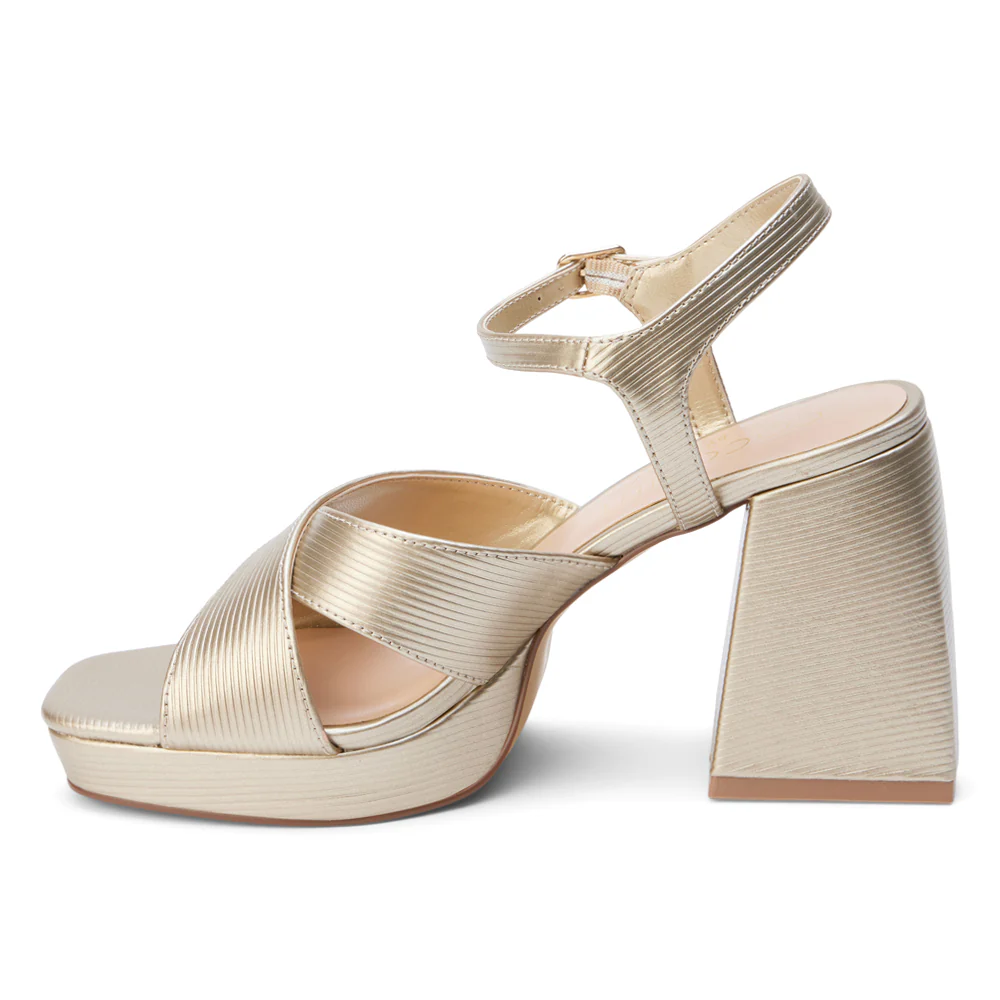Robin Metallic Ankle Strap Platform Sandals - Image 3