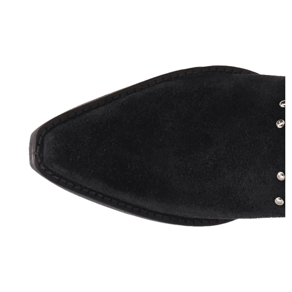 Rodeo Queen Embroidered Studded Snip Toe Pull On Cowboy Booties - Image 4