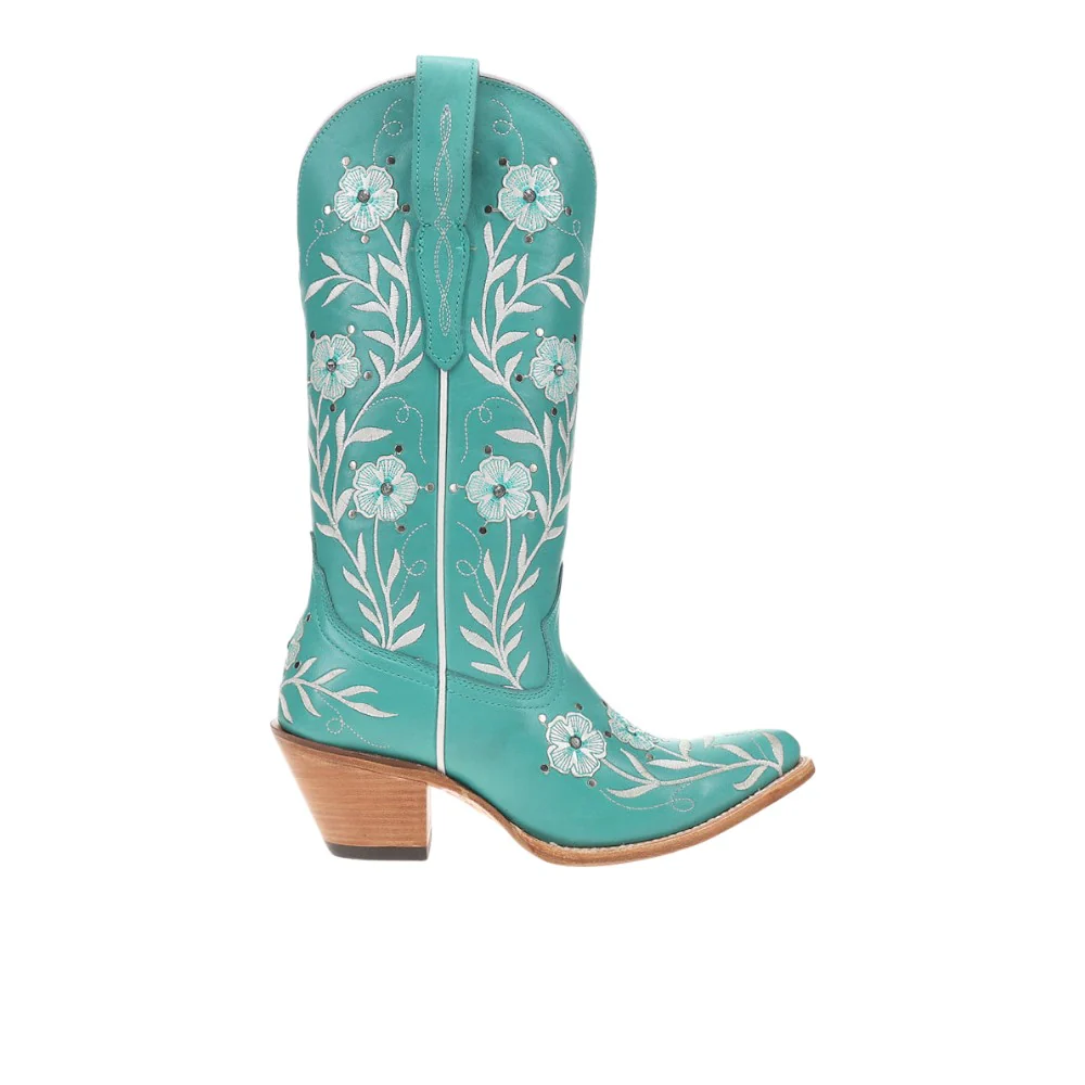 Romance Floral Embroidered Pointed Toe Cowboy Boots