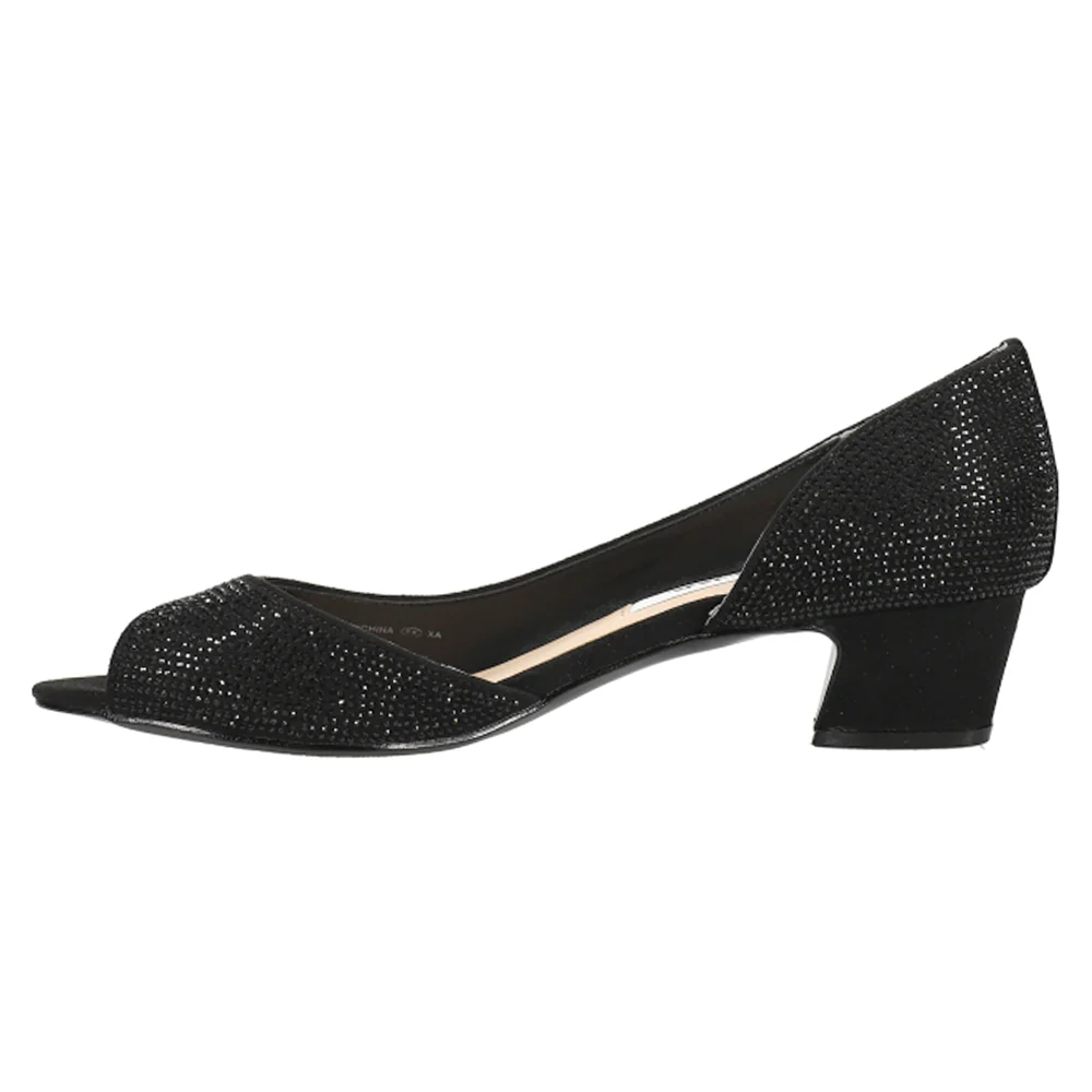 Rossie Rhinestone Peep Toe Evening Pumps - Image 3