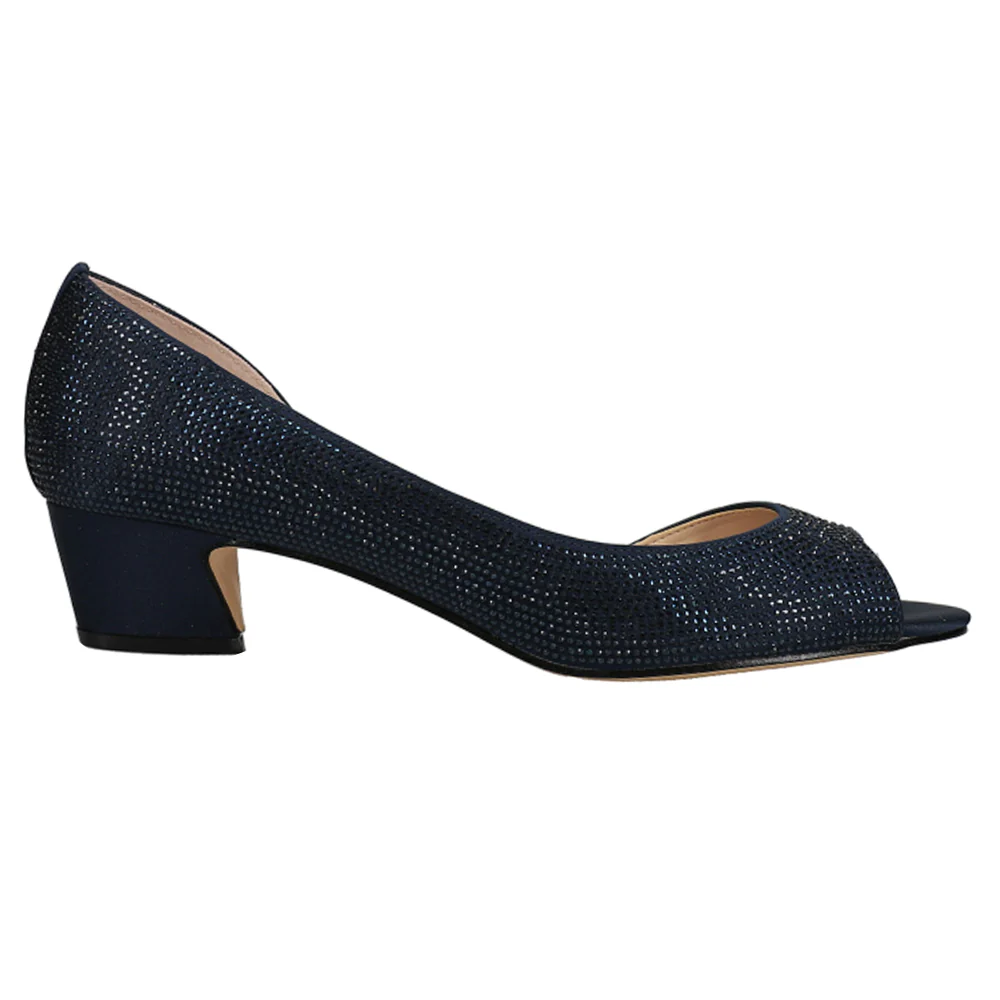 Rossie Rhinestone Peep Toe Evening Pumps