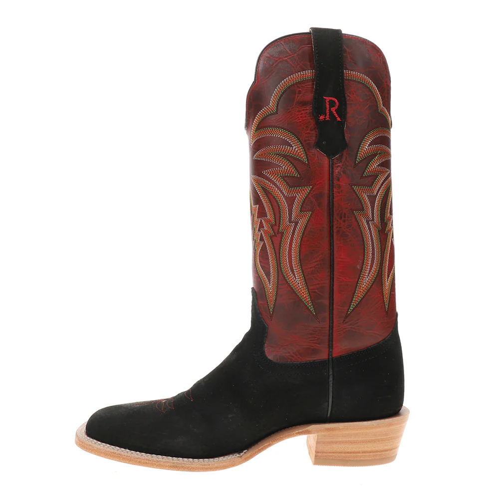 Roughout Wide Embroidered Square Toe Cowboy Boots - Image 3