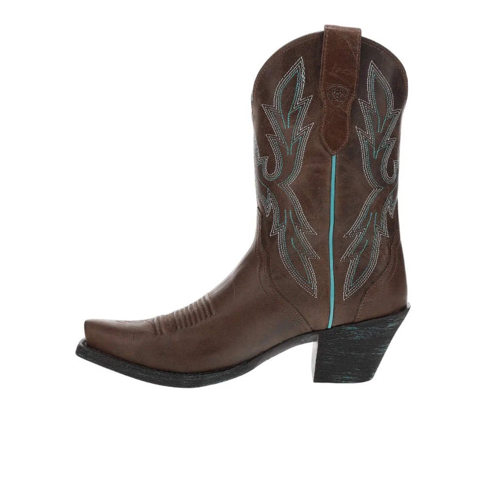 Round Up Bella Embroidered Snip Toe Pull On Cowboy Boots - Image 3