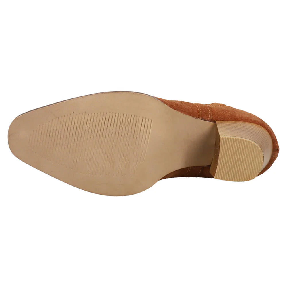 Rowdy Aztec Southwest Embroidered Round Toe Cowboy Booties - Image 5