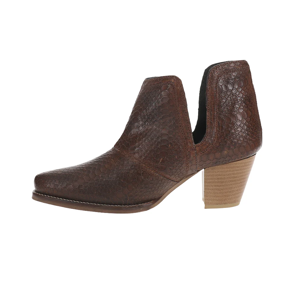 Rowdy Western Snake Print Snip Toe Cowboy Bootie - Image 3