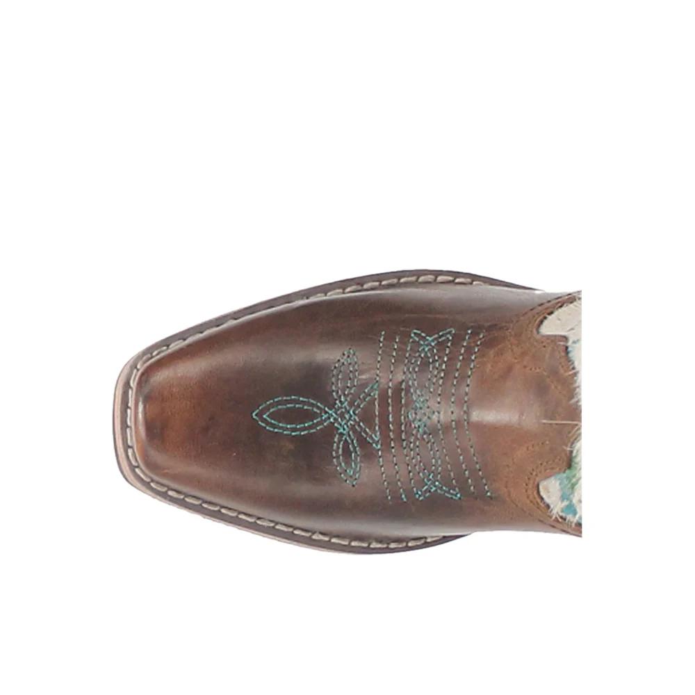 Rumi Cow Metallic Square Toe Pull On Cowboy Boots (Little Kid - Big Kid) - Image 4