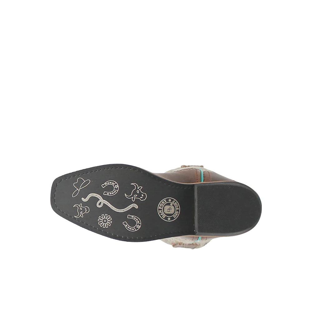 Rumi Cow Metallic Square Toe Pull On Cowboy Boots (Little Kid - Big Kid) - Image 5
