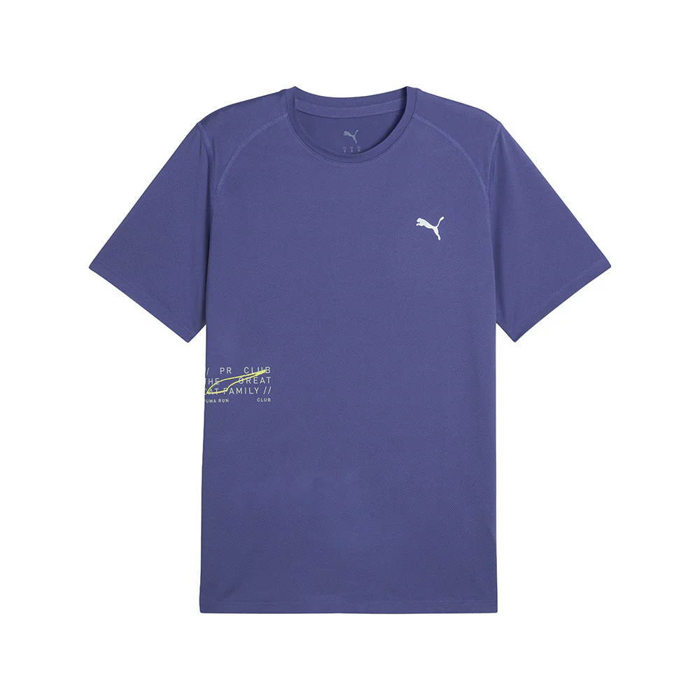 Run Graphic Mesh Crew Neck Short Sleeve Athletic T-Shirt