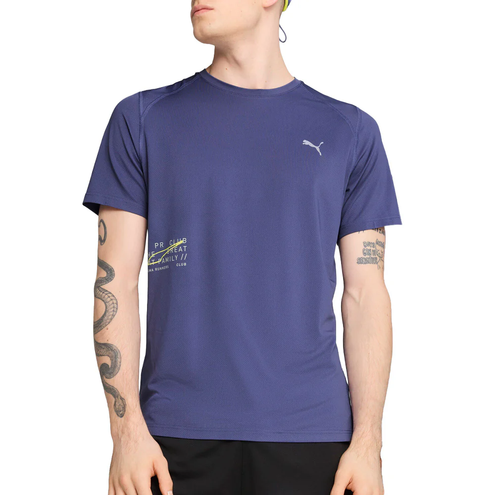 Run Graphic Mesh Crew Neck Short Sleeve Athletic T-Shirt - Image 3