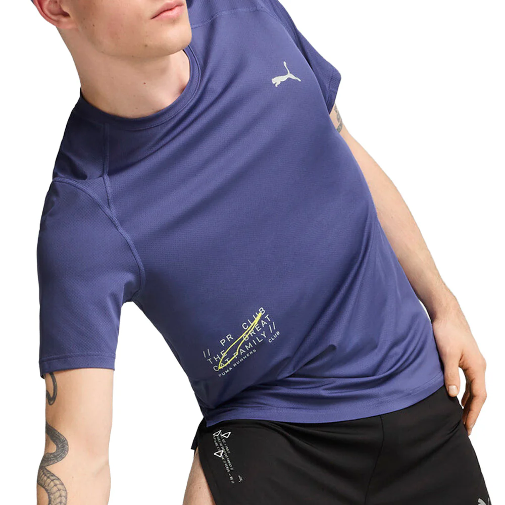 Run Graphic Mesh Crew Neck Short Sleeve Athletic T-Shirt - Image 5