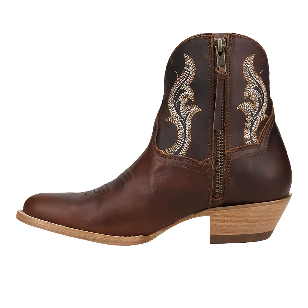 Rustic Charm Round Toe Zippered Cowboy Boots - Image 3