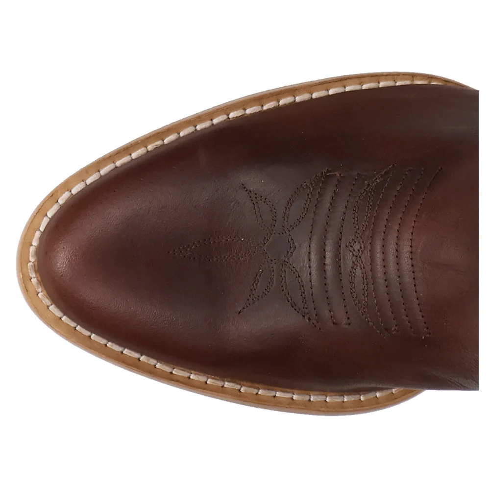 Rustic Charm Round Toe Zippered Cowboy Boots - Image 4