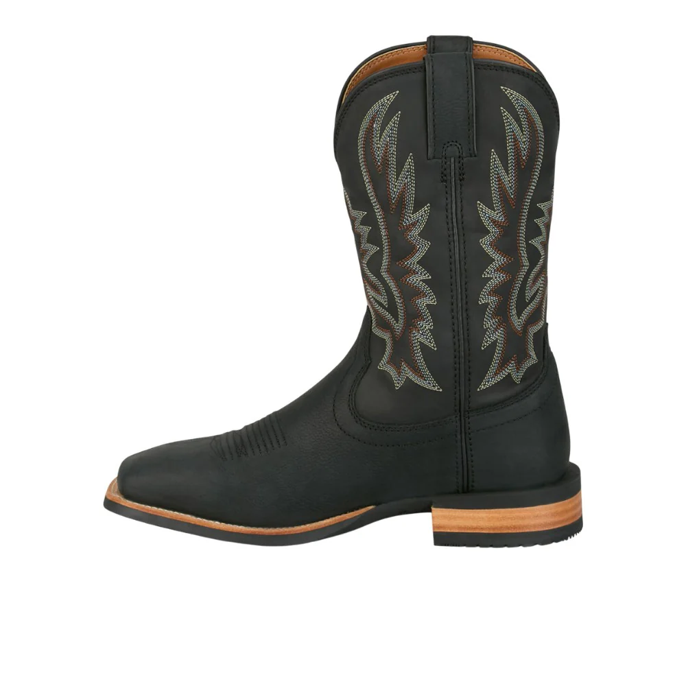 Rustle Embroidered Square Toe Cowboy Boots - Image 3