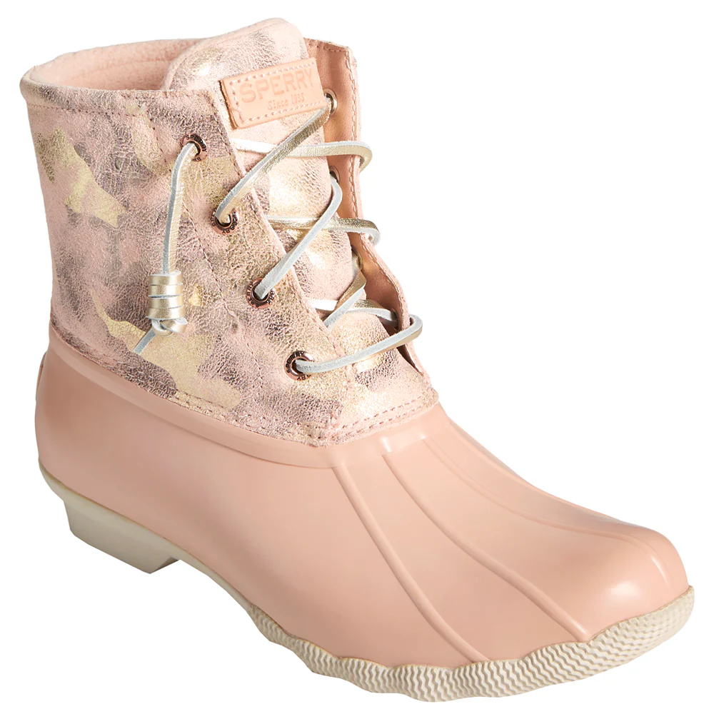 Saltwater Metallic Camouflage Lace Up Duck Boots - Image 2