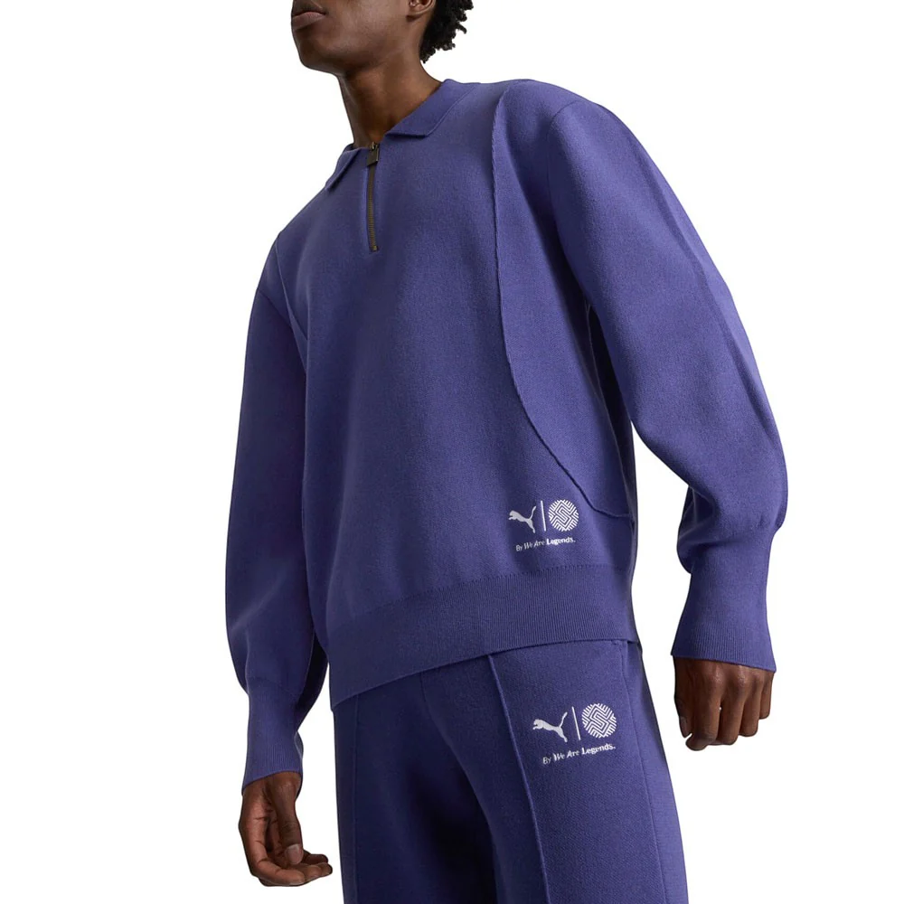 PUMA X SCHOMBURG Knit Long Sleeve Quarter Zip Pullover - Image 3