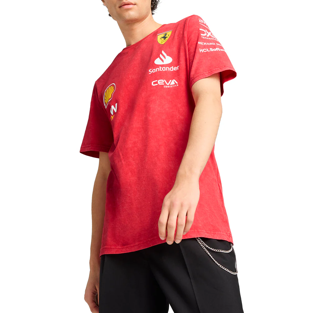Scuderia Ferrari Desert Sun Team Replica Crew Neck Short Sleeve T-Shirt - Image 3
