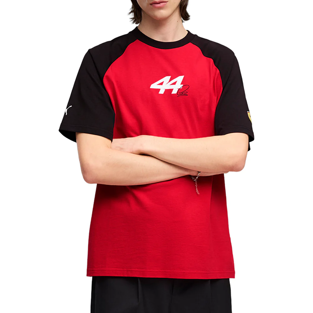 Scuderia Ferrari Fanwear Hamilton Graphic Crew Neck Short Sleeve T-Shirt - Image 3