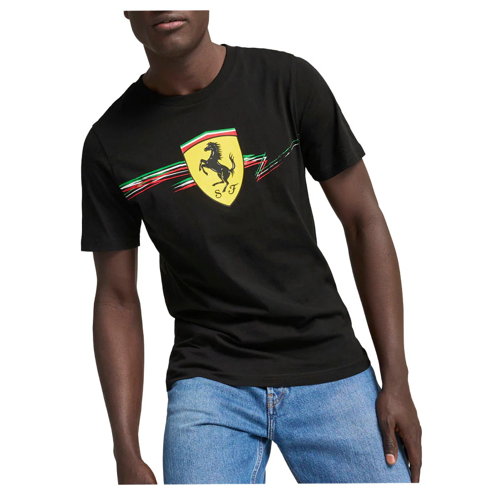 Scuderia Ferrari Race Big Shield Crew Neck Short Sleeve T-Shirt - Image 3