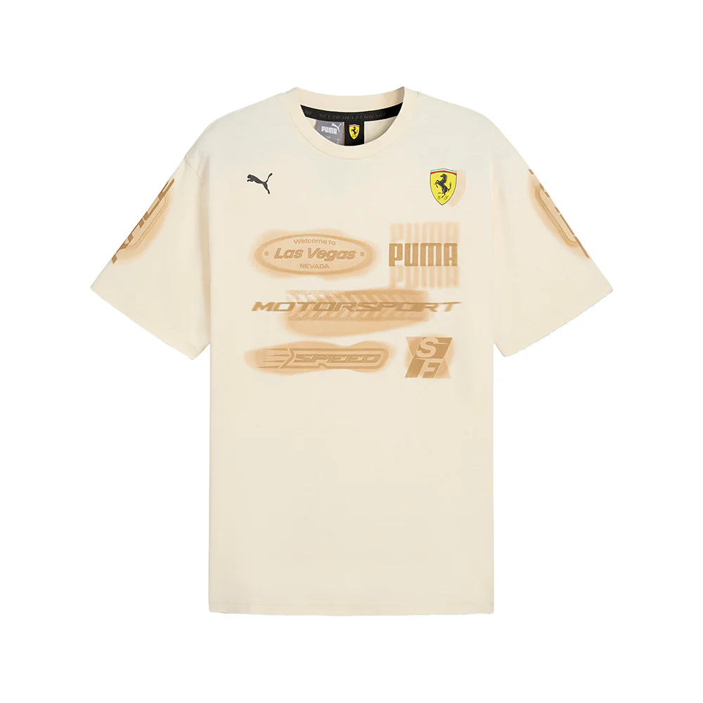 Scuderia Ferrari Race Desert Sun Las Vegas Graphic Crew Neck Short Sleeve T-Shirt