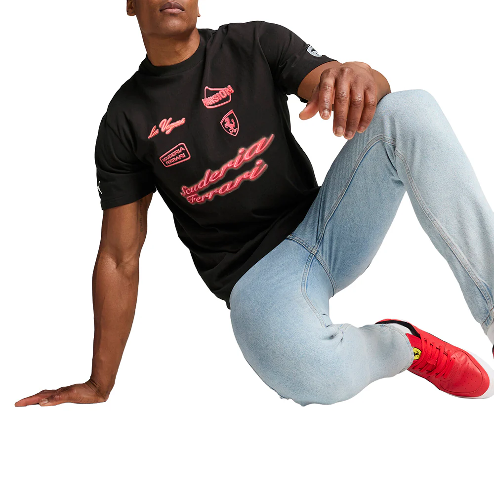 Scuderia Ferrari Race Neon Energy Archive Crew Neck Short Sleeve T-Shirt - Image 5