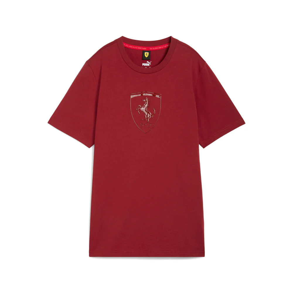 Scuderia Ferrari Race Tonal Big Shield Crew Neck Short Sleeve T-Shirt