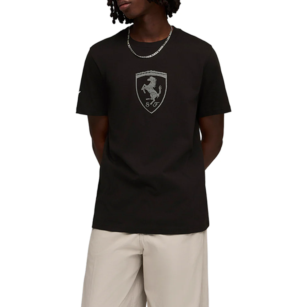 Scuderia Ferrari Tonal Shield Graphic Crew Neck Short Sleeve T-Shirt - Image 3