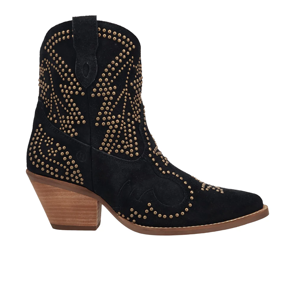 Seein' Stars Suede Leather Snip Toe Cowboy Booties