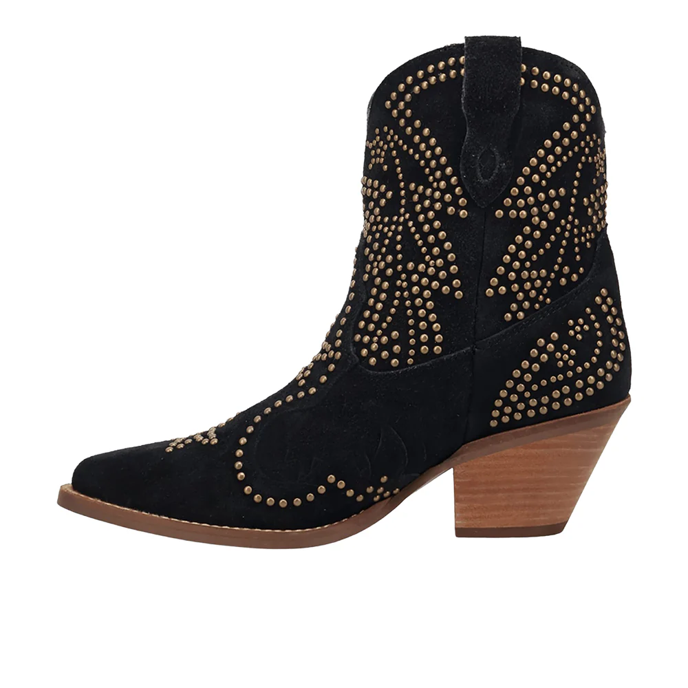 Seein' Stars Suede Leather Snip Toe Cowboy Booties - Image 3