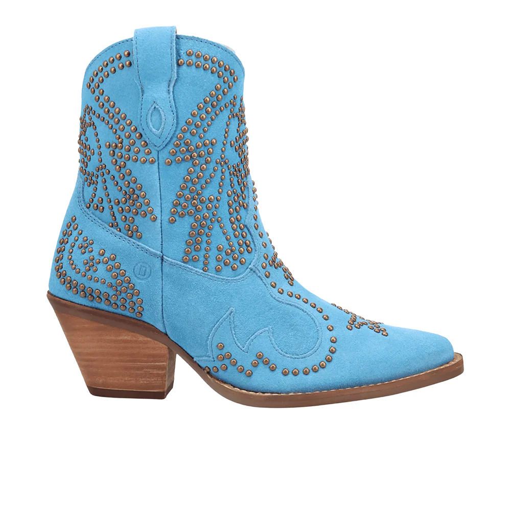 Seein' Stars Suede Leather Snip Toe Cowboy Booties