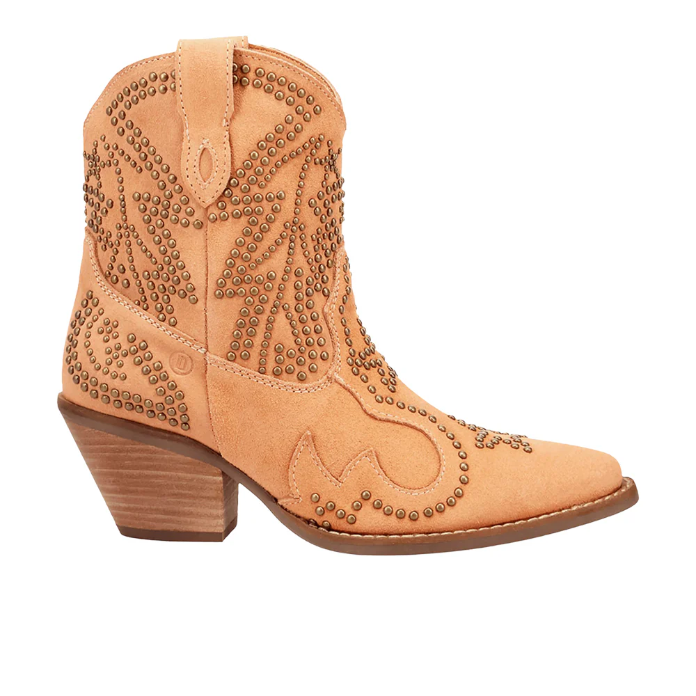 Seein' Stars Suede Leather Snip Toe Cowboy Booties