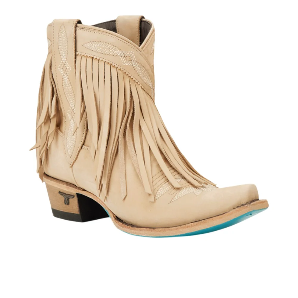 Senita Falls Embroidered Fringe Snip Toe Bootie - Image 2