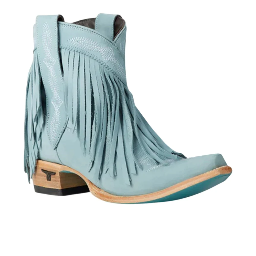 Senita Falls Embroidered Fringe Snip Toe Bootie - Image 2