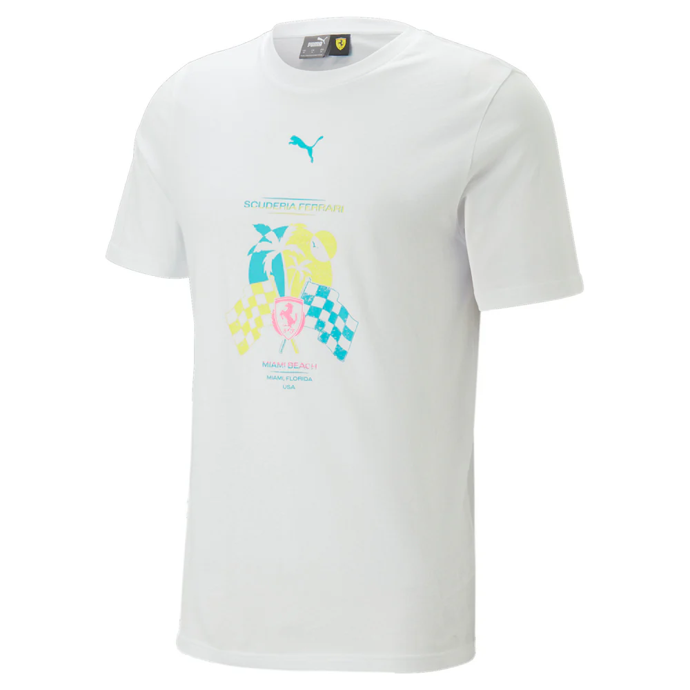 Scuderia Ferrari Miami Race Graphic Crew Neck Short Sleeve T-Shirt