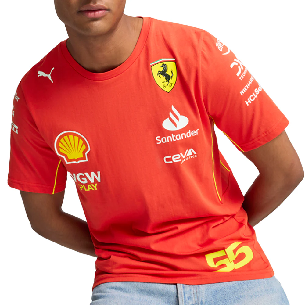 Scuderia Ferrari Sainz Crew Neck Short Sleeve T-Shirt - Image 3