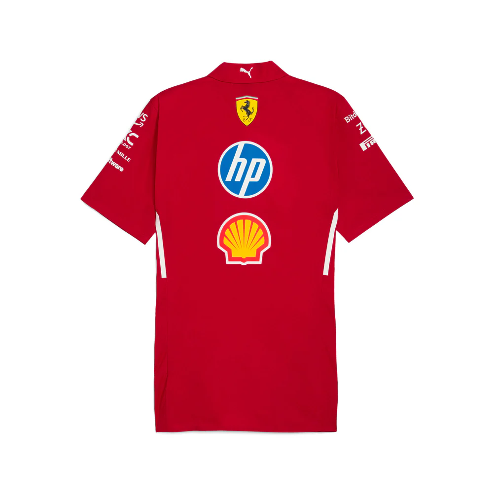 Scuderia Ferrari Team Crew Neck Short Sleeve Button Up Shirt - Image 2