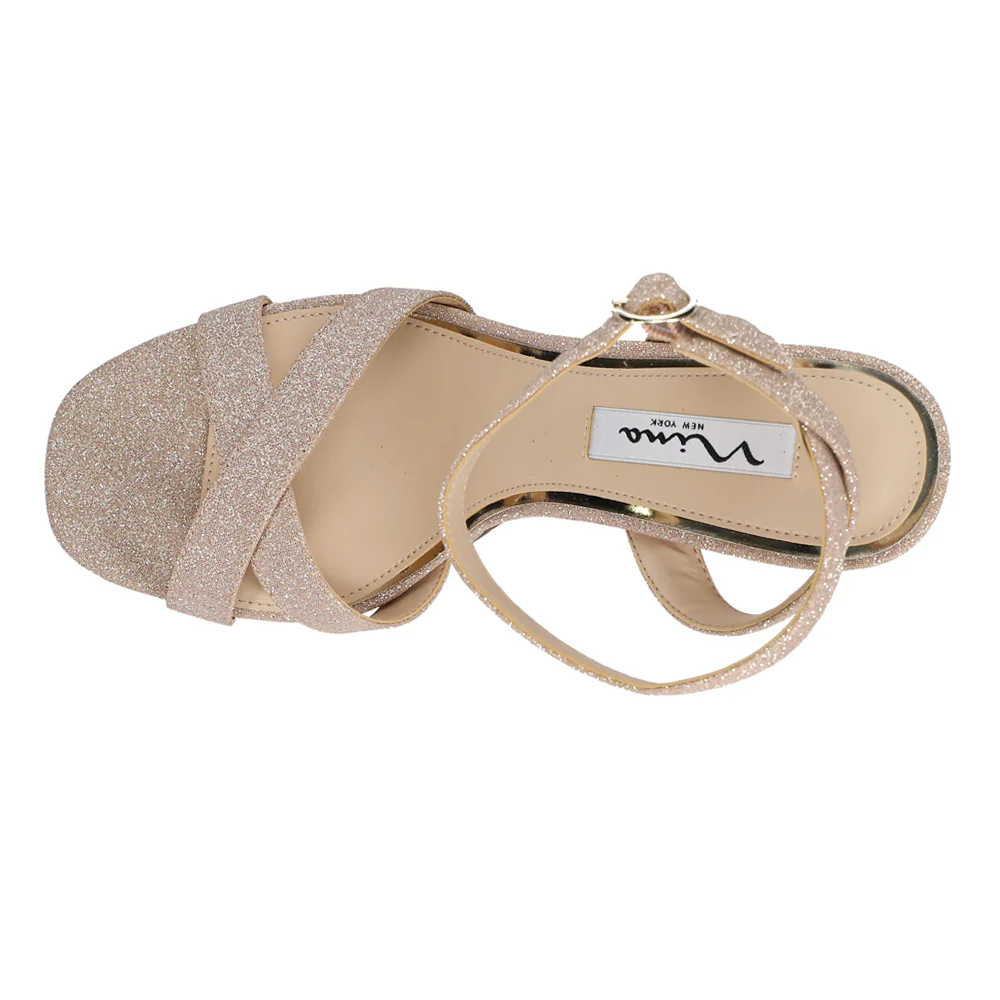 Shelia Glitter Block Heel Ankle Strap Platform Sandals - Image 4