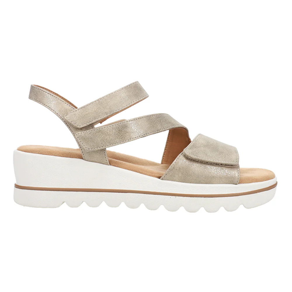 Shirley Metallic Strappy Wedge Sandals