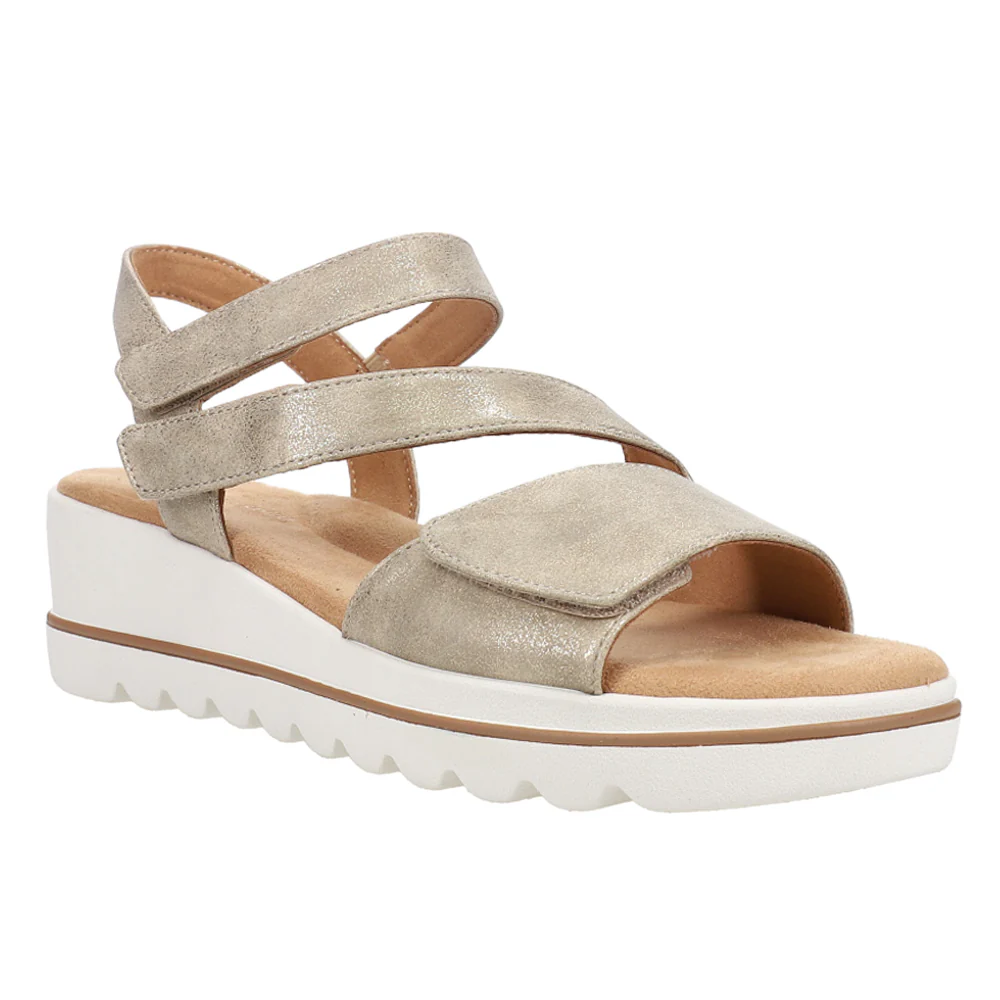 Shirley Metallic Strappy Wedge Sandals - Image 2