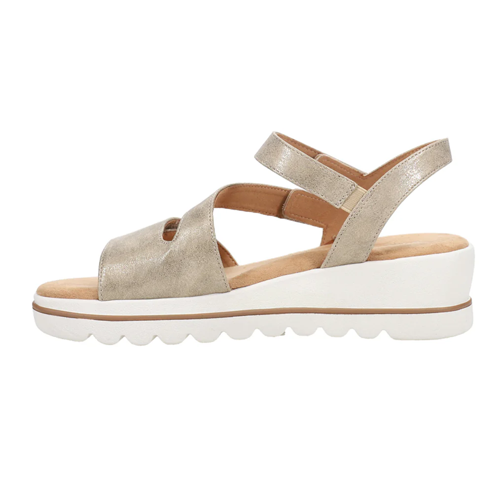 Shirley Metallic Strappy Wedge Sandals - Image 3